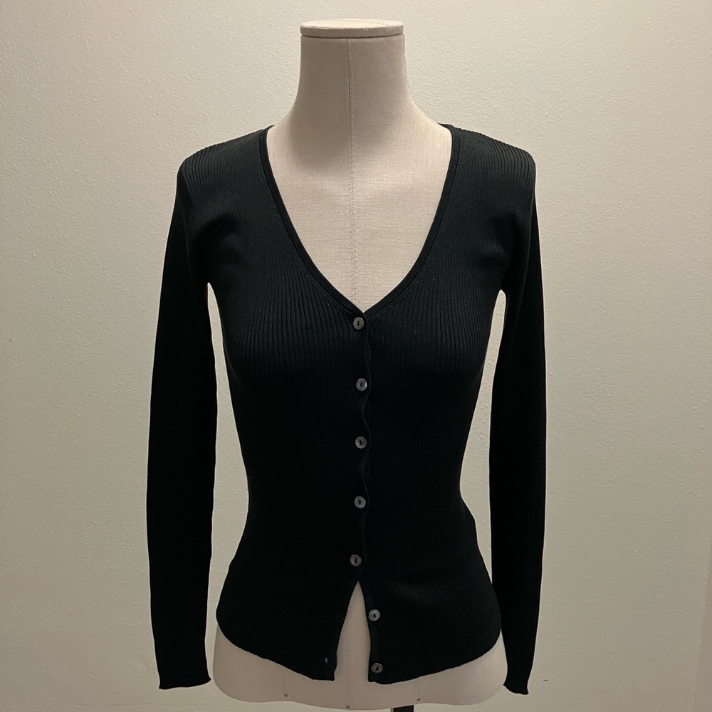 Long Sleeve V Neck Button Down Cardigan Sweater